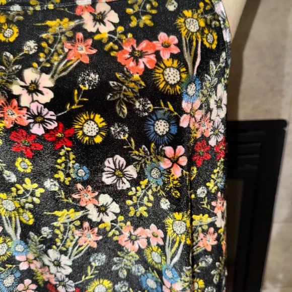 Sears Roebuck Girls Black w/ Flowers Floral Velvet Sundress Dress Large 14-16 - Picture 3 of 10